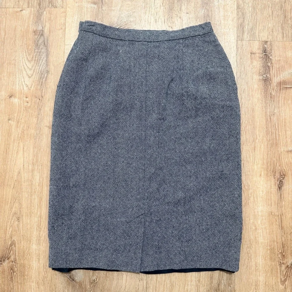 PENDLETON | Women's Vintage Wool‎ Blend Gray Herringbone Tweed Skirt, Size 6